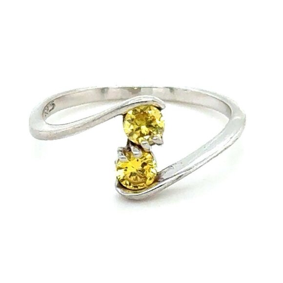 Delicate Silver 925 Lemon Quartz Ring - Picture 1 of 7